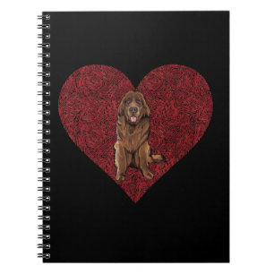 Newfoundland valentines day   dog love print gift notebook
