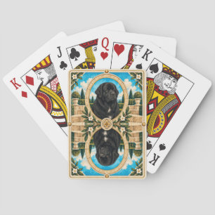 Newfoundland, Vintage Watercolor Dog Art Playing Cards