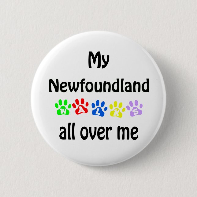 Newfoundland Walks Design 2 Inch Round Button (Front)