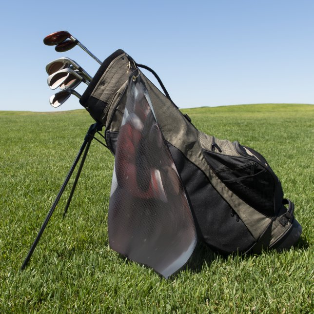 Newfoundland With Santa Claus Festive Christmas  Golf Towel (Green)