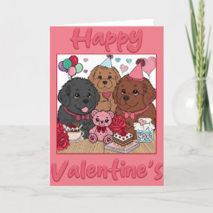 Newfy Valentine's Day Party (blank inside) Holiday Card