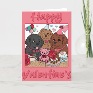 Newfy Valentine's Day Party (blank inside) Holiday Card