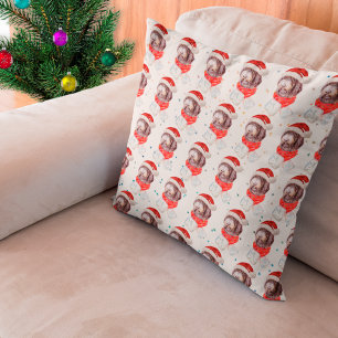Newfypoo Dog Breed Christmas Stars Throw Pillow