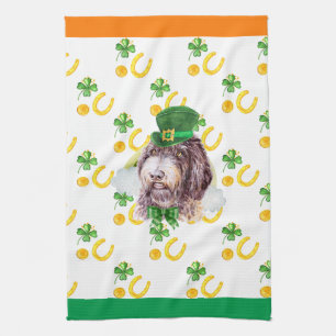 Newfypoo Dog Holiday Home Decor St Patricks Day Kitchen Towel