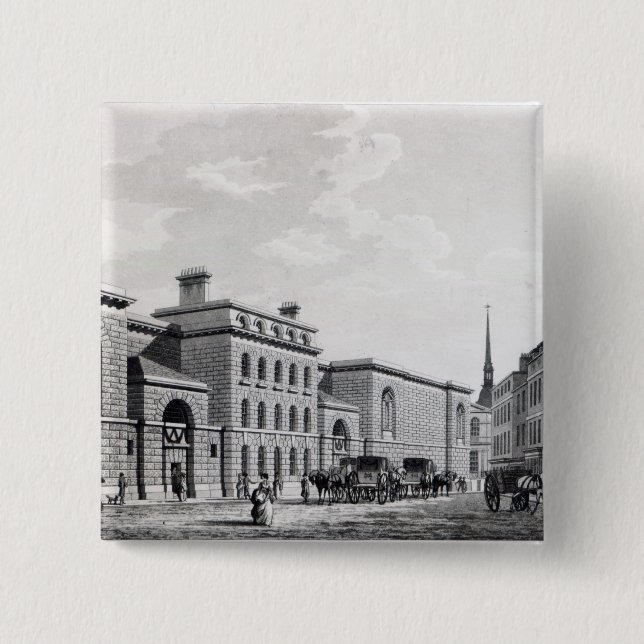 Newgate prison, 1799 2 inch square button (Front)