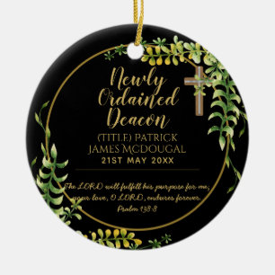 Newly Ordained Deacon Gift Scripture Verse Custom Ceramic Ornament