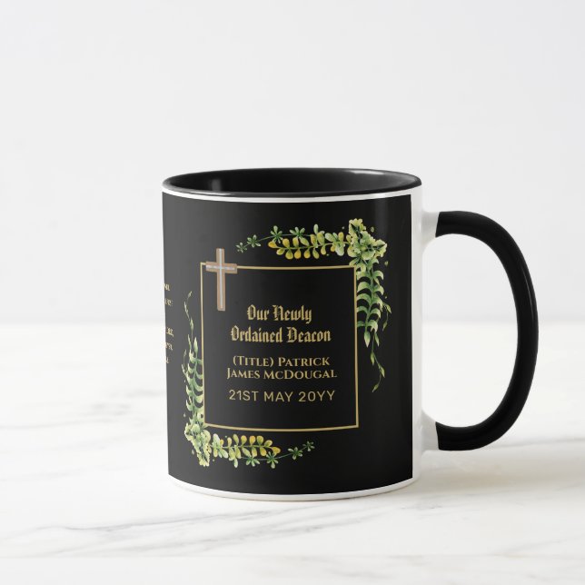 Newly Ordained Deacon Gift Scripture Verse Custom Mug (Right)