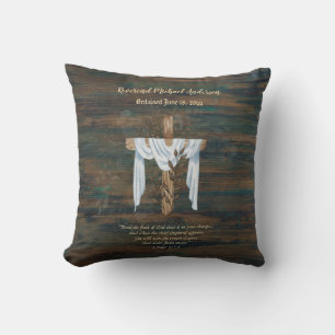 Newly Ordained Priest Pastor Deacon Minister Wood Throw Pillow