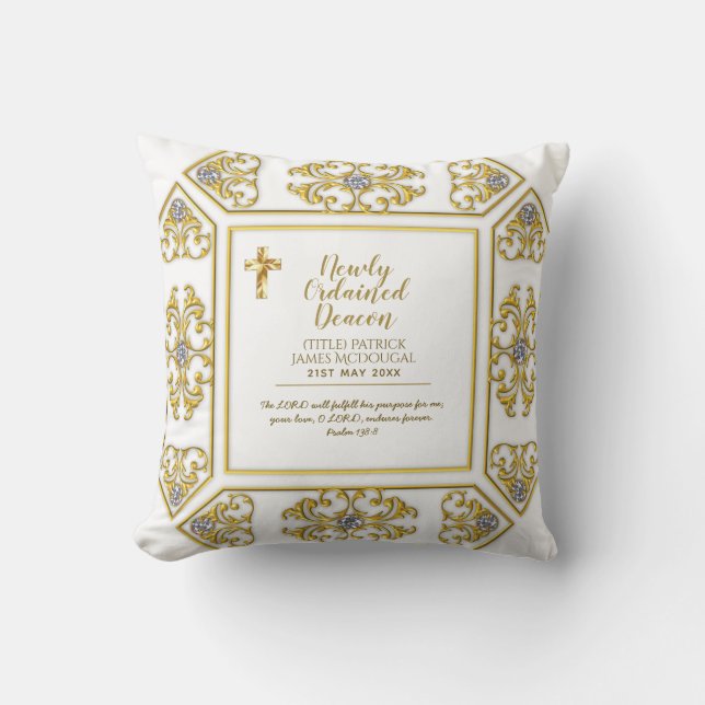 Newly Ordained Priest pastor Minister Deacon Nun Throw Pillow (Front)