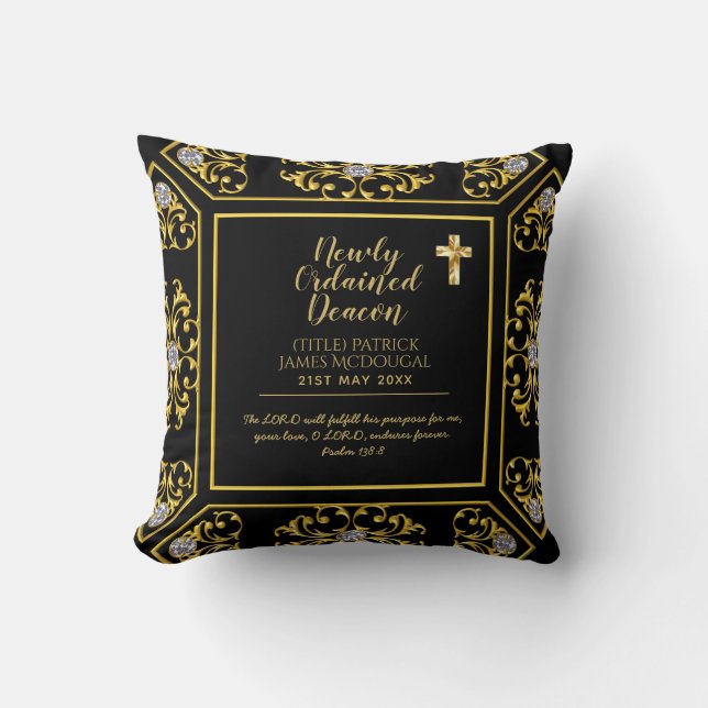 Newly Ordained Priest pastor Minister Deacon Nun Throw Pillow (Front)