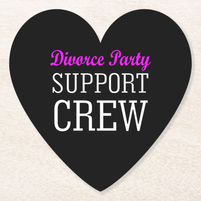 newly single break up support crew divorce party paper coaster (Front)