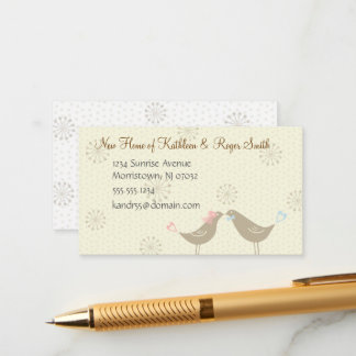 Newly Wed New Home Address Business Card Insert