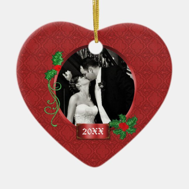 Newly Wed Photograph Ornament (Front)