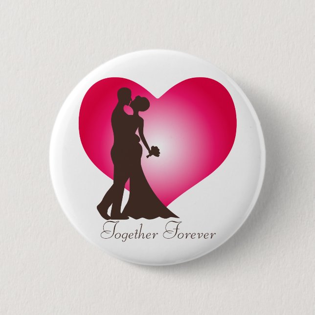 Newly wedded couple 2 inch round button (Front)
