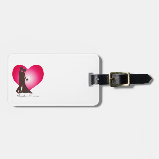 Newly wedded couple luggage tag (Front Horizontal)
