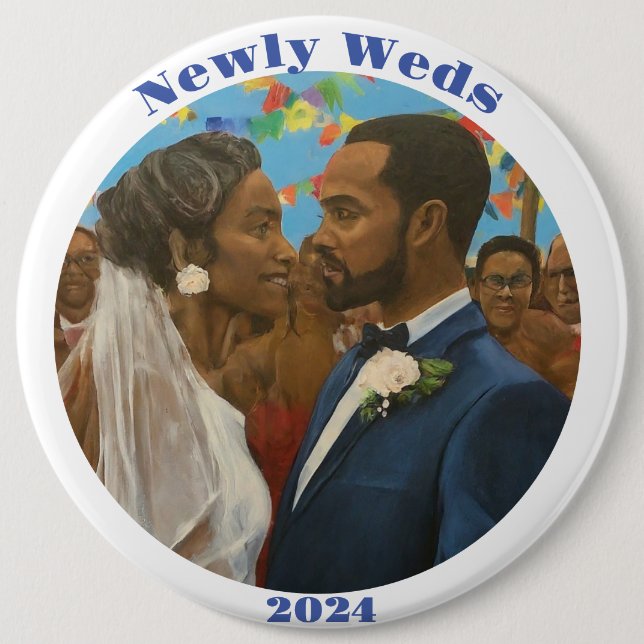 Newly Weds 6 Inch Round Button (Front)