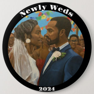 Newly Weds 6 Inch Round Button