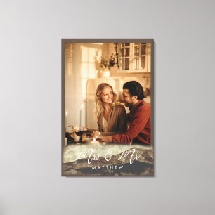 Newly Weds Mrs&Mr Rocky Landscape Photo Canvas Print