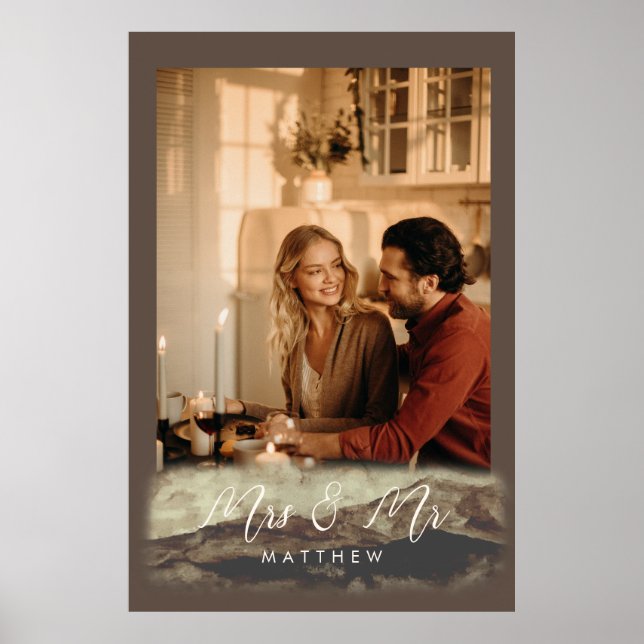 Newly Weds Mrs&Mr Rocky Landscape Photo Poster (Front)