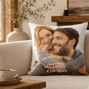 Newly Weds Our First Christmas Together Photo Throw Pillow