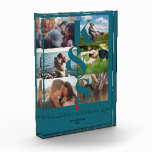 Newlywed Anniversary Couple Photo Collage Blue Block<br><div class="desc">Newlywed Anniversary Couple Photo Collage Blue</div>
