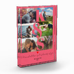 Newlywed Anniversary Couple Photo Collage Pink Block<br><div class="desc">Newlywed Anniversary Couple Photo Collage Pink</div>