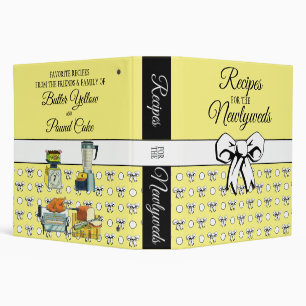 Newlywed Butter Yellow Polka Dots Bows Recipes Binder