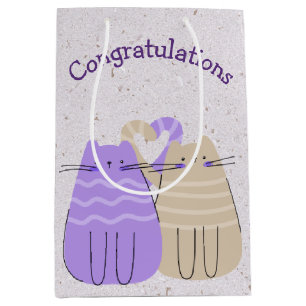 Newlywed Cats on Terrazzo  Medium Gift Bag