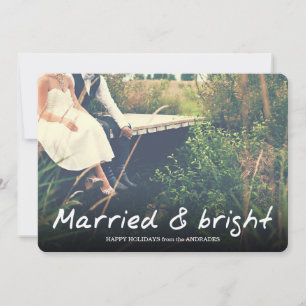 Newlywed Christmas Married Bright Photo Holiday Card