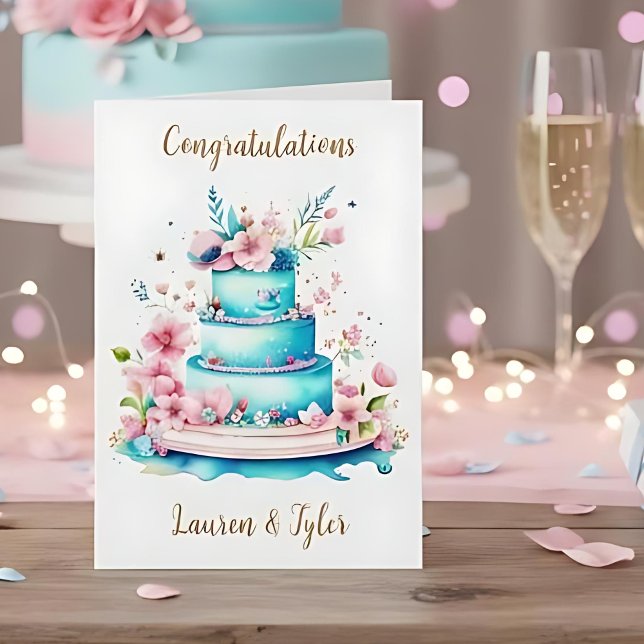 Newlywed Congratulations | Wedding Cake  Card (Creator Uploaded)