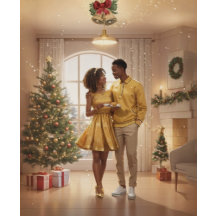 Newlywed, First anniversary Christmas card