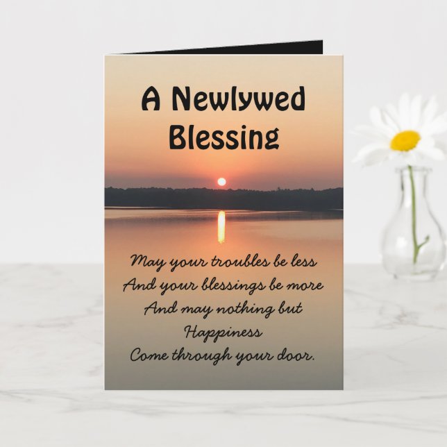 Newlywed First Anniversary Irish Blessing Card (Small Plant)