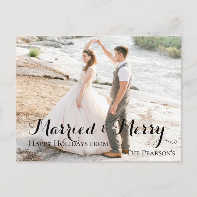 Newlywed First Christmas Postcard (Front)