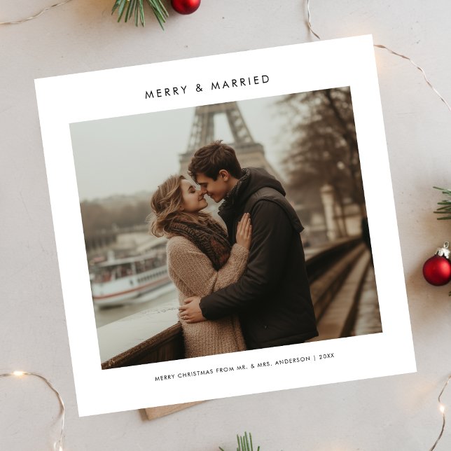 Newlywed First Year Merry & Married Christmas  Holiday Card (Creator Uploaded)