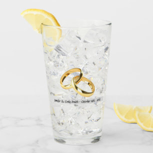 Newlywed Gift Names & Dates Tall Glass