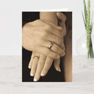 Newlywed Hands, Congratulations Card