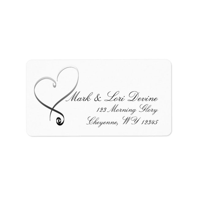 Newlywed Heart Designer labels (Front)