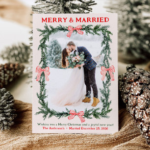 Newlywed Holiday Card Merry and Married