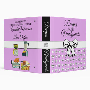 Newlywed Lavender Lilac Polka Dots Bows Recipes Binder