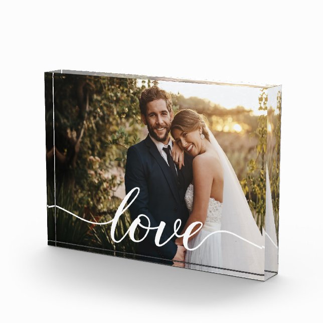 Newlywed Love Keepsake Wedding Photo Custom Block (Right)