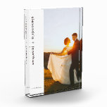 Newlywed Monogram Minimalist Modern Photo Block<br><div class="desc">With room for your favourite wedding photo, this photo display showcases your favourite image from your wedding along with your names and wedding date or custom text of your choice. The stylish minimalist white background colour can be changed by clicking customize further. Add your names, established date or text of...</div>