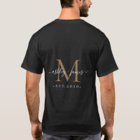Newlywed Mr Mrs Monogram Names Year Gold Black