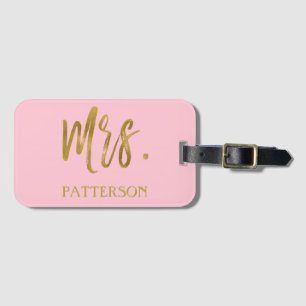 Newlywed Mrs. Last Name Luggage Bag Tag