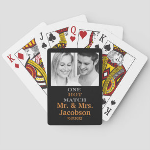 Newlywed One Hot Match Photo Custom Wedding Favour Playing Cards