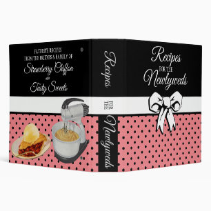 Newlywed Personalized Polka Dot Bow Pink Binder