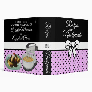 Newlywed Personalized Polka Dot Bow Purple Binder