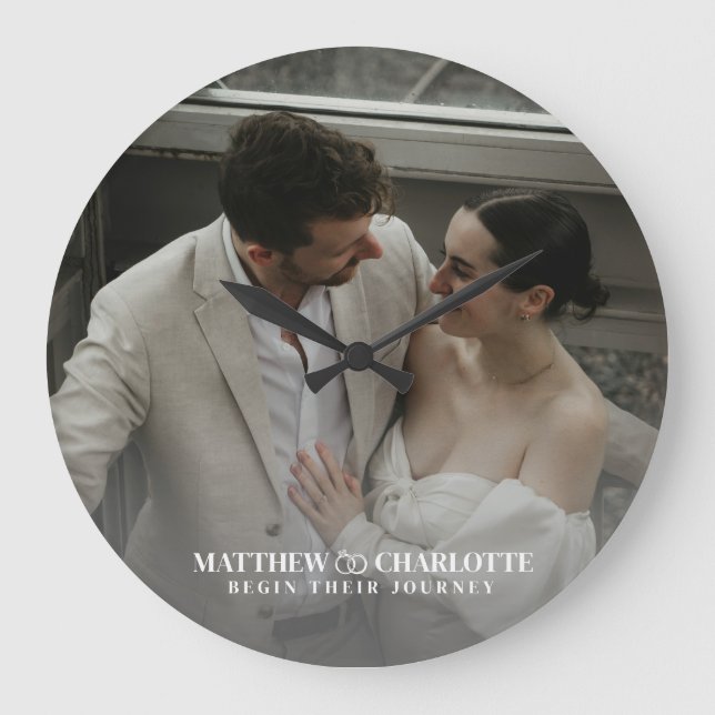 Newlywed Photo Large Clock (Front)