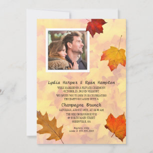 Newlywed Photo Reception Only Party Fall Theme Invitation