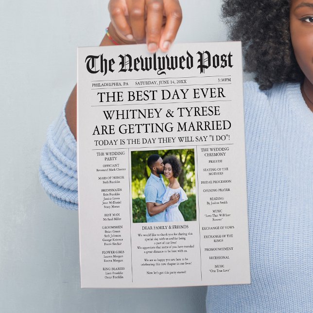 Newlywed Times Newspaper Wedding Program  (Creator Uploaded)
