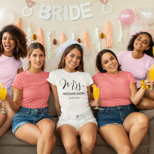 Newlywed Typography Script T-Shirt